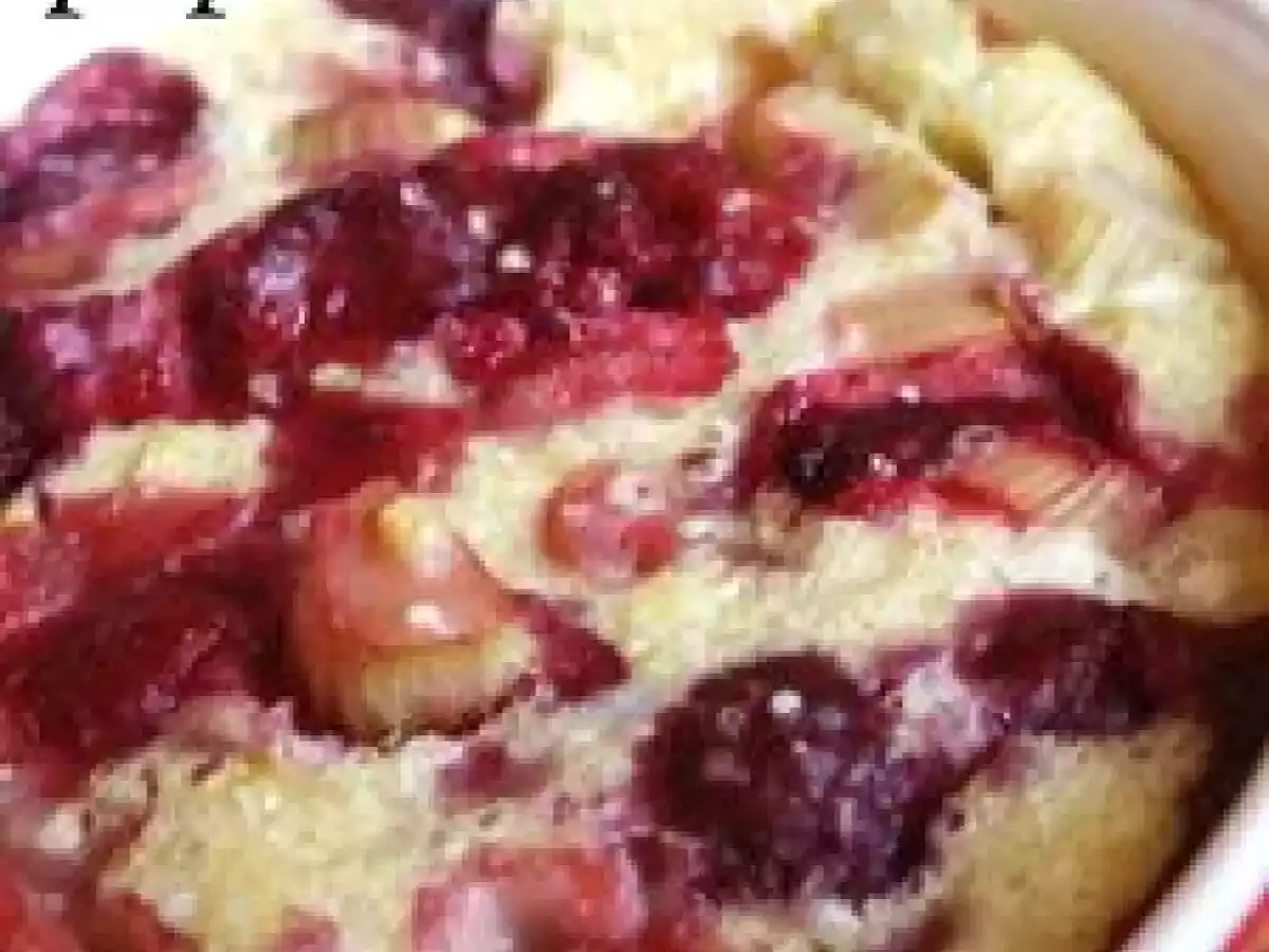 Clafouti framboise & rhubarbe