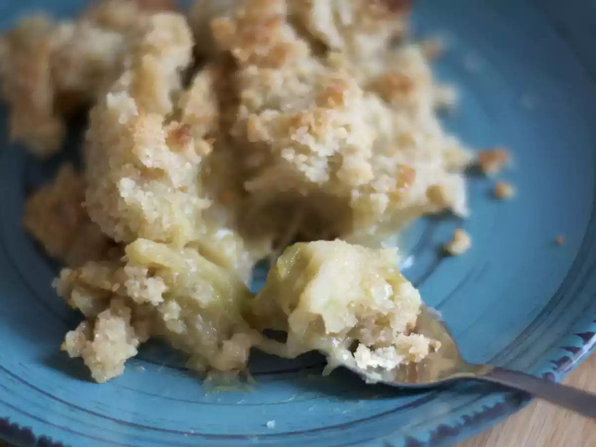 Clafoutis à la rhubarbe en crumble - photo 2