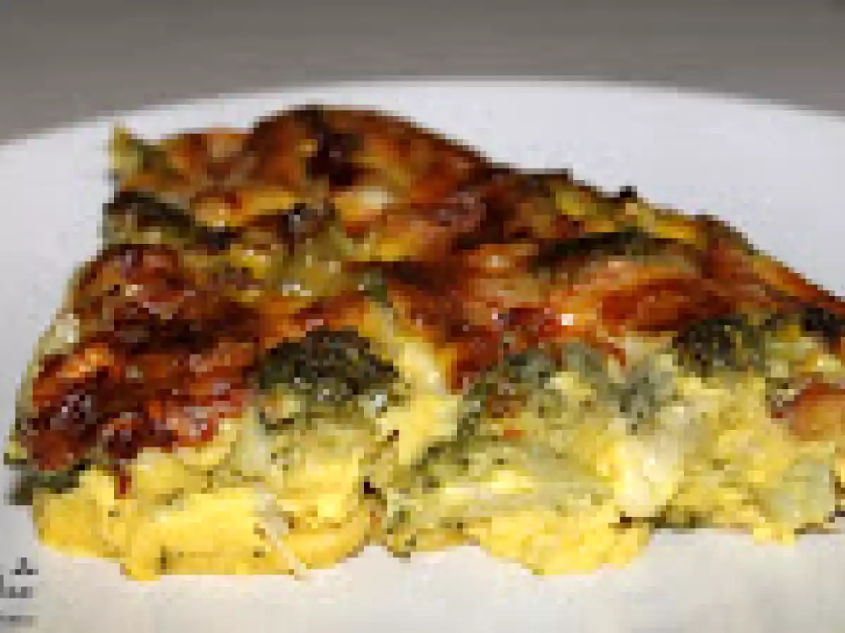 Clafoutis au brocolis, brie et chèvre