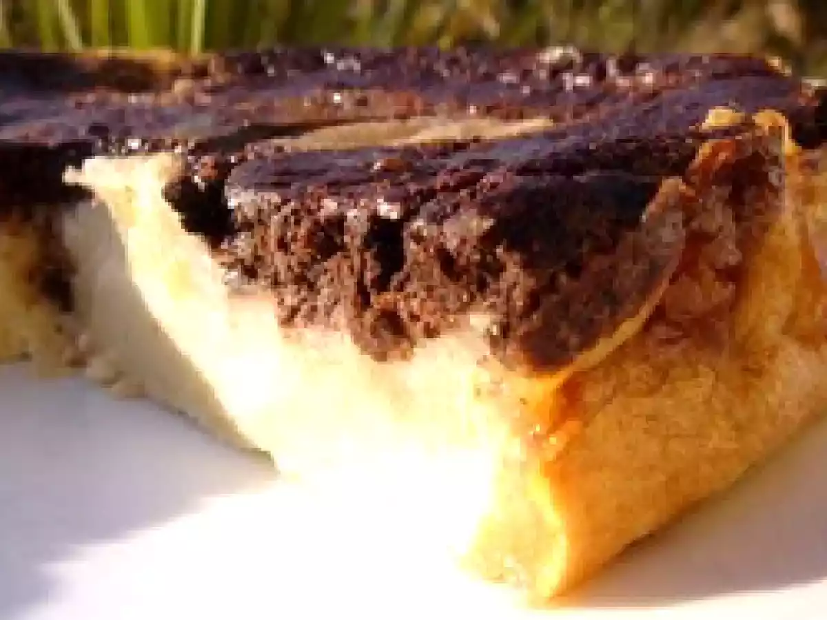 Clafoutis au lait d'amande, banane, corolle de pomme et tourbillon de chocolat - photo 2