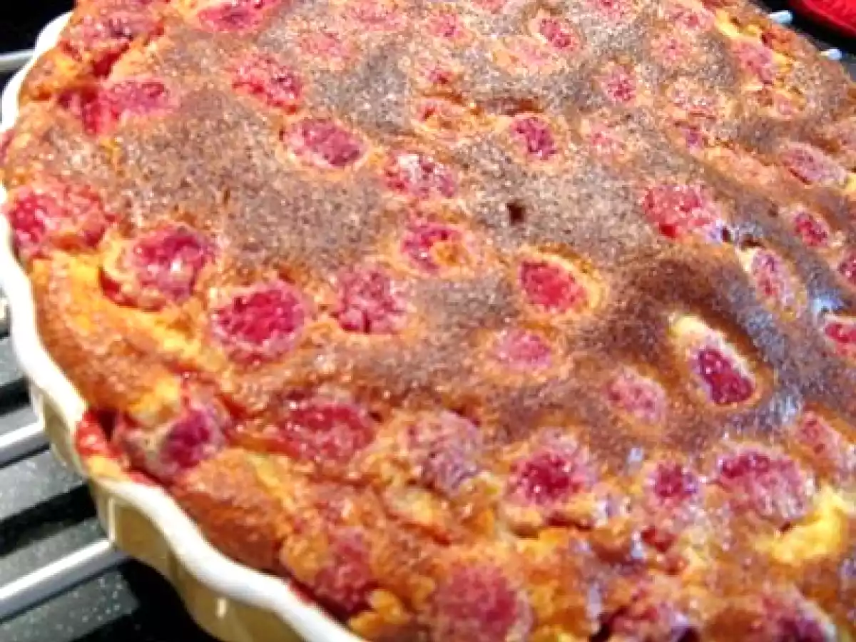 Clafoutis aux framboises ultra rapide.