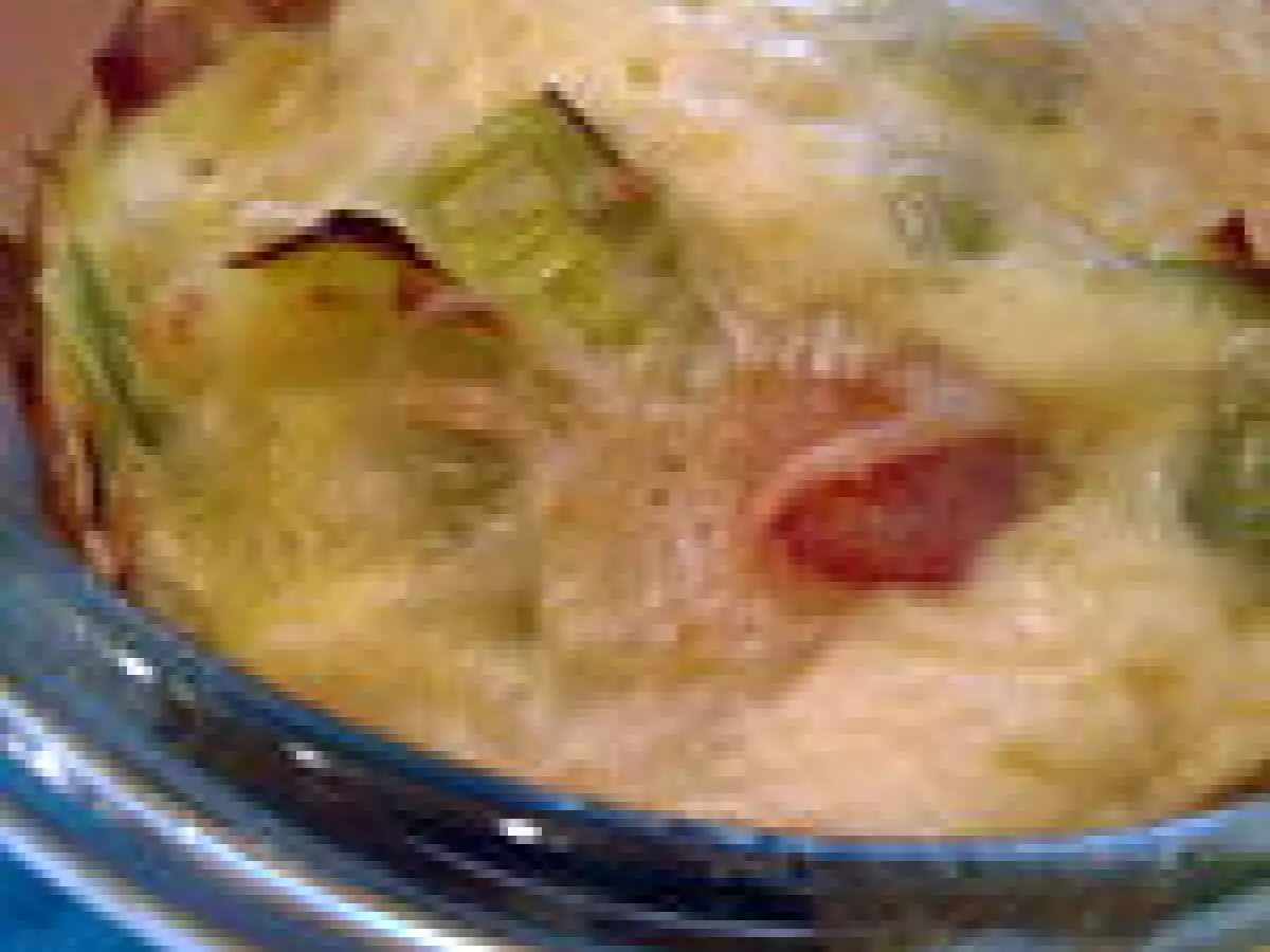 Clafoutis aux poireaux et lardons