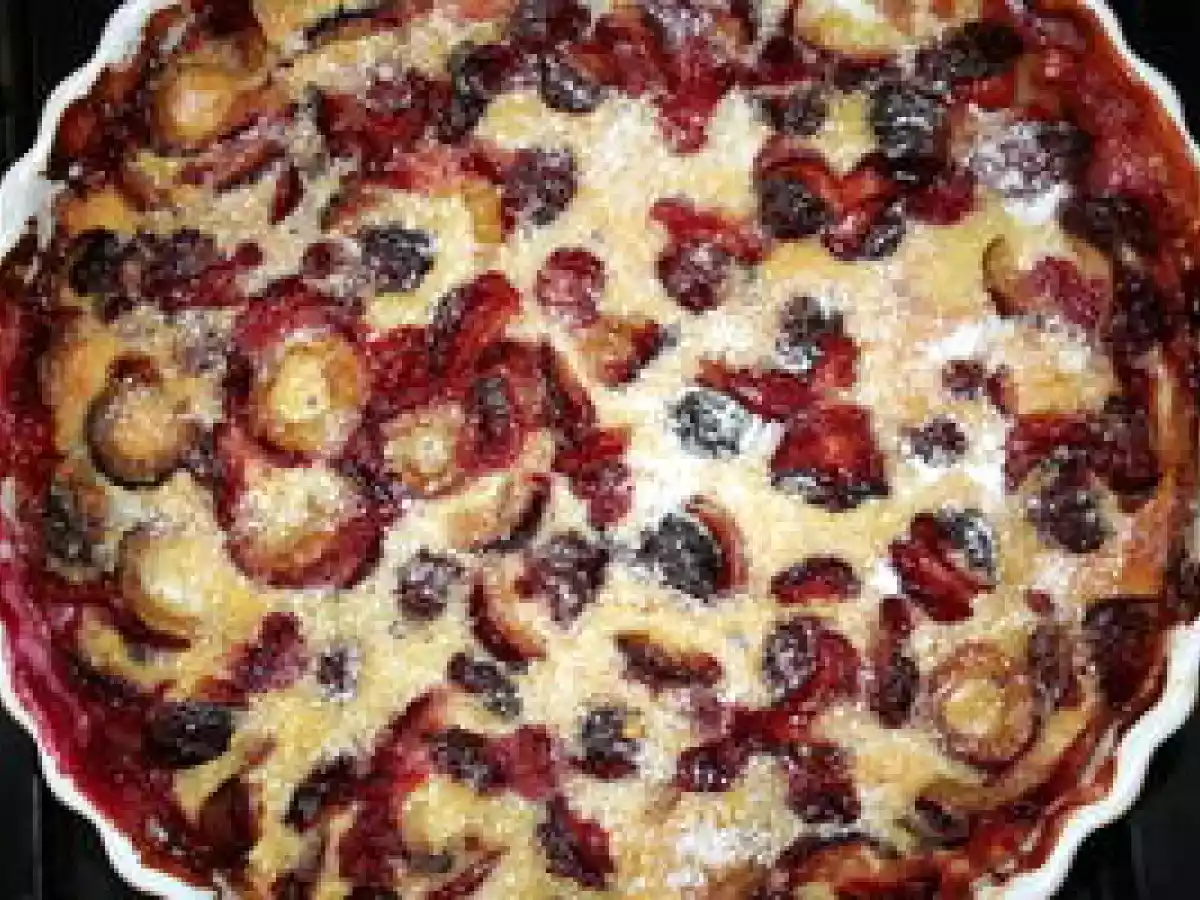 Clafoutis aux prunes (sans lait)
