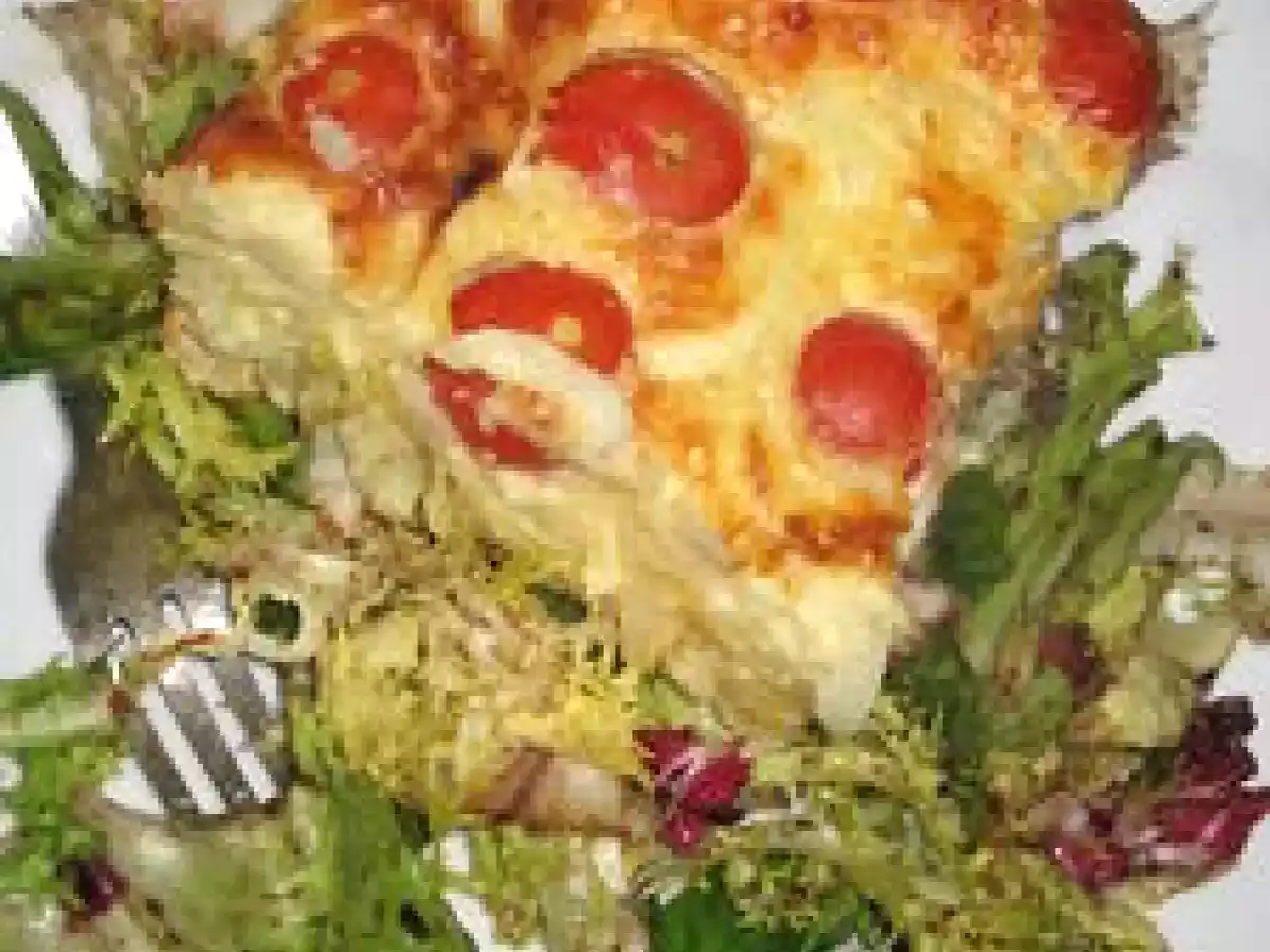 Clafoutis aux tomates cerise et aux oignons