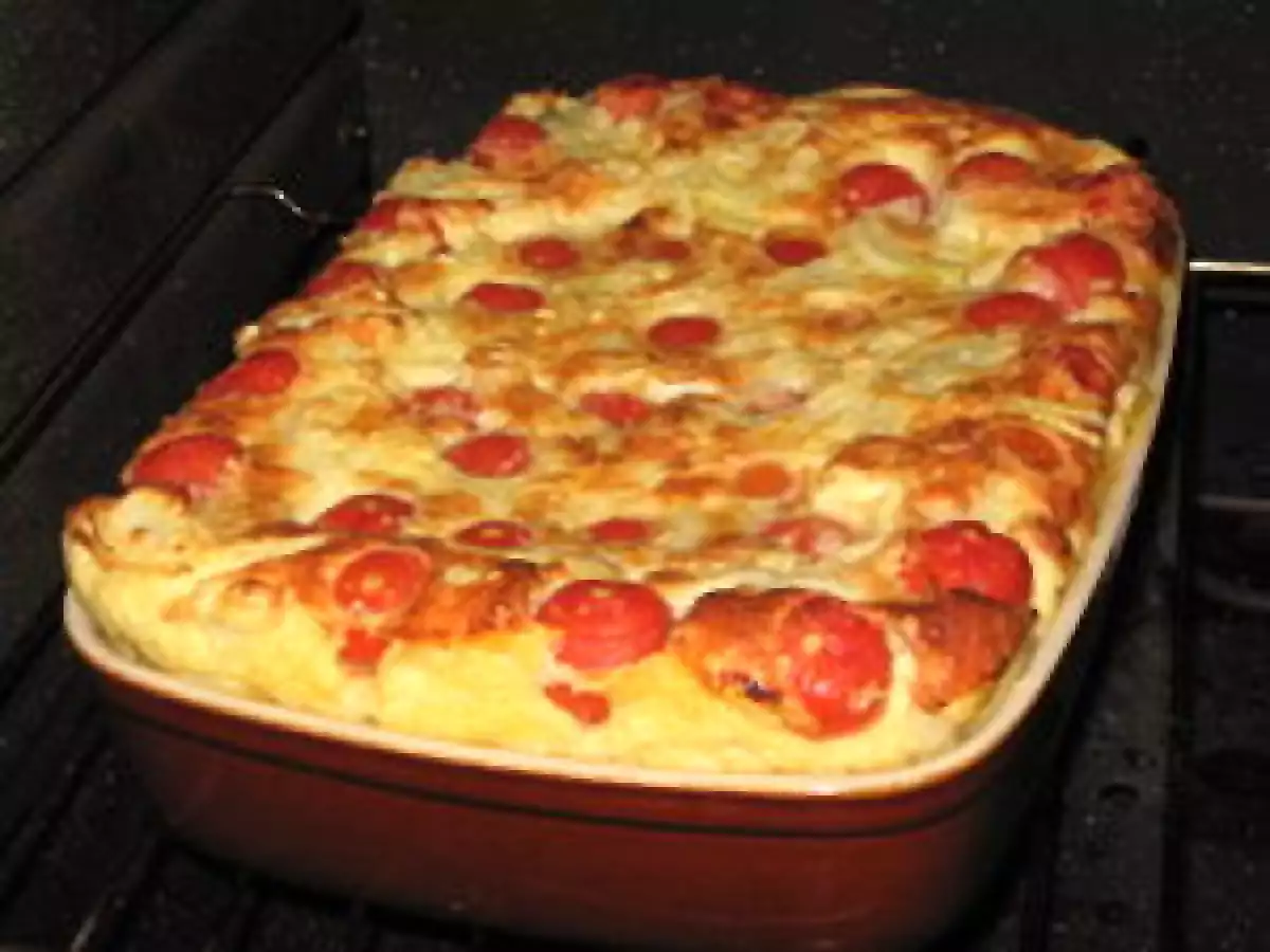Clafoutis aux tomates cerise et aux oignons - photo 2