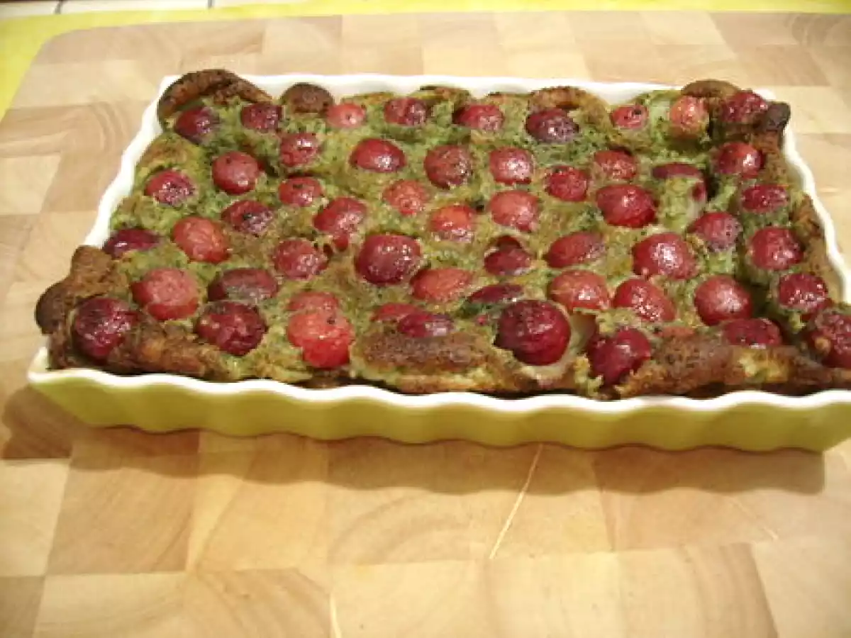 Clafoutis cerises et thé vert matcha