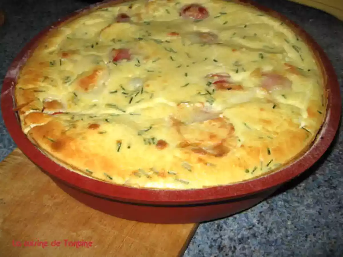 Clafoutis chèvre et tomates cerise