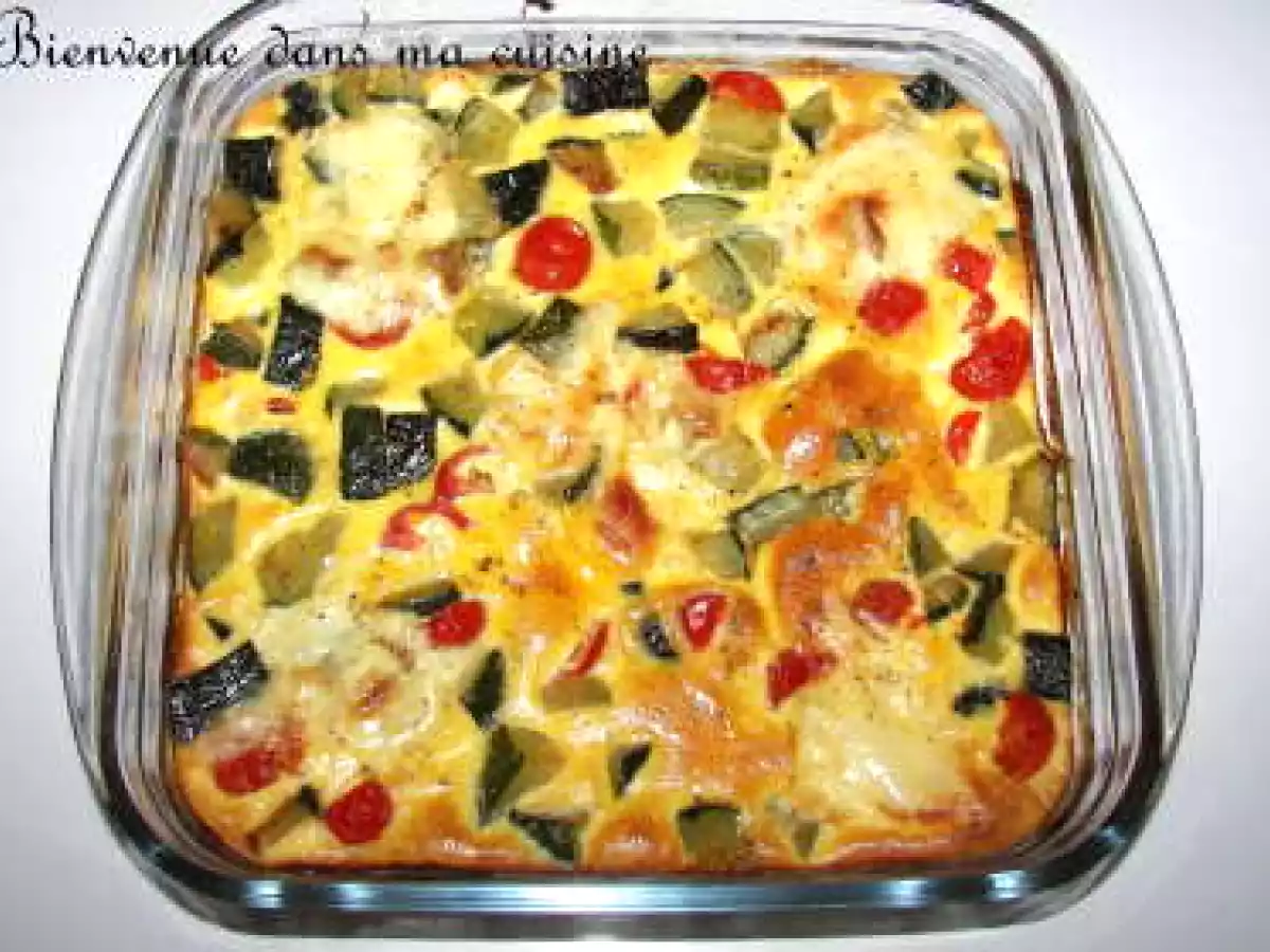 Clafoutis courgette & tomate cerise au saint nectaire