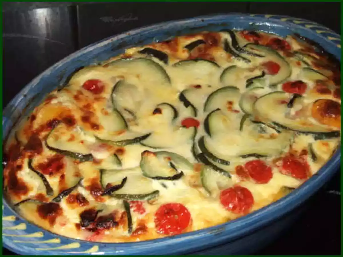 Clafoutis courgette, tomates et munster