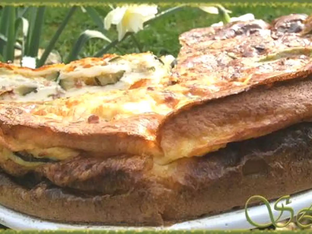 Clafoutis courgettes, lardons, féta - photo 2