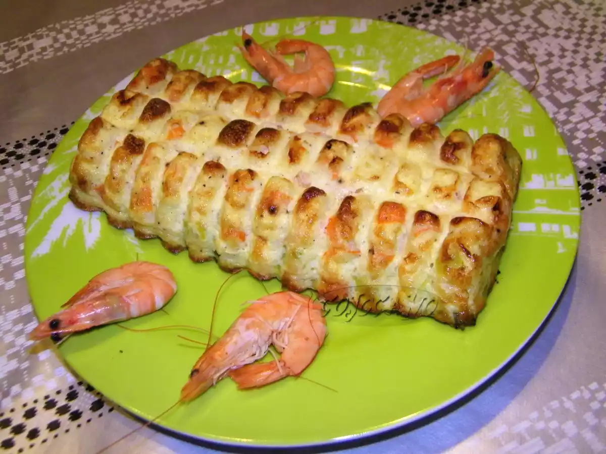 Clafoutis crevette surimi poireau