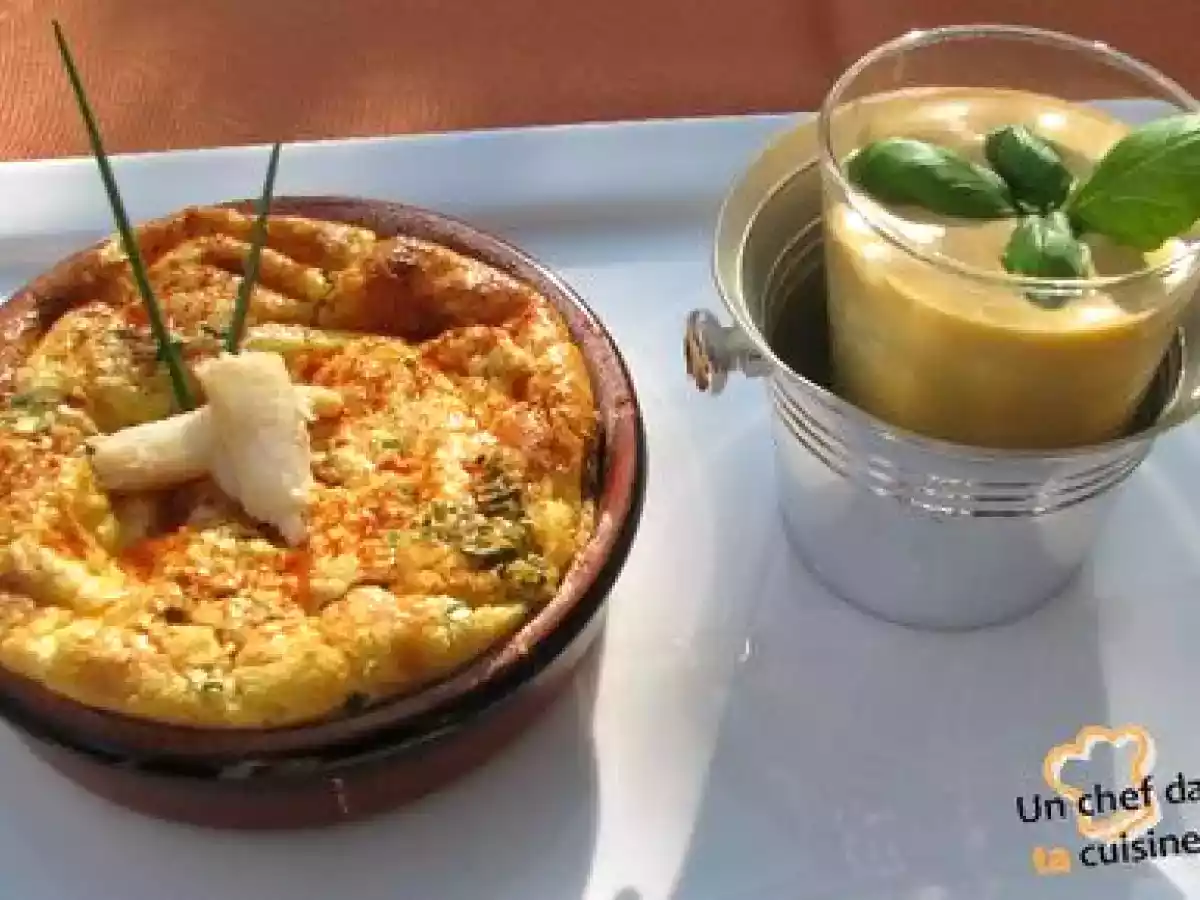 Clafoutis de Chair de Tourteau et son Espuma de Corail