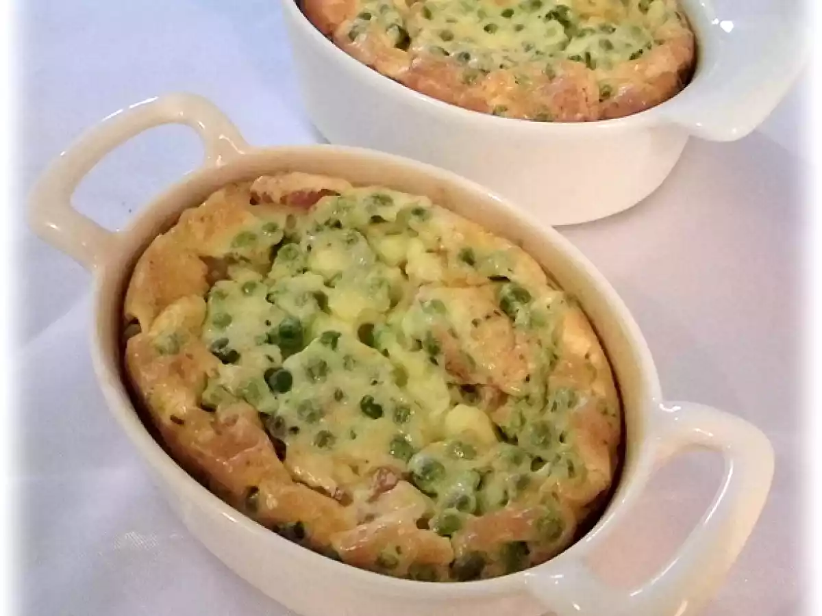 Clafoutis de petits pois, jambon et fromage ail & fines herbes - photo 2