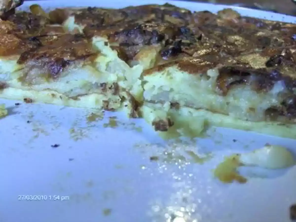 Clafoutis de pommes de terre au chèvre cendré