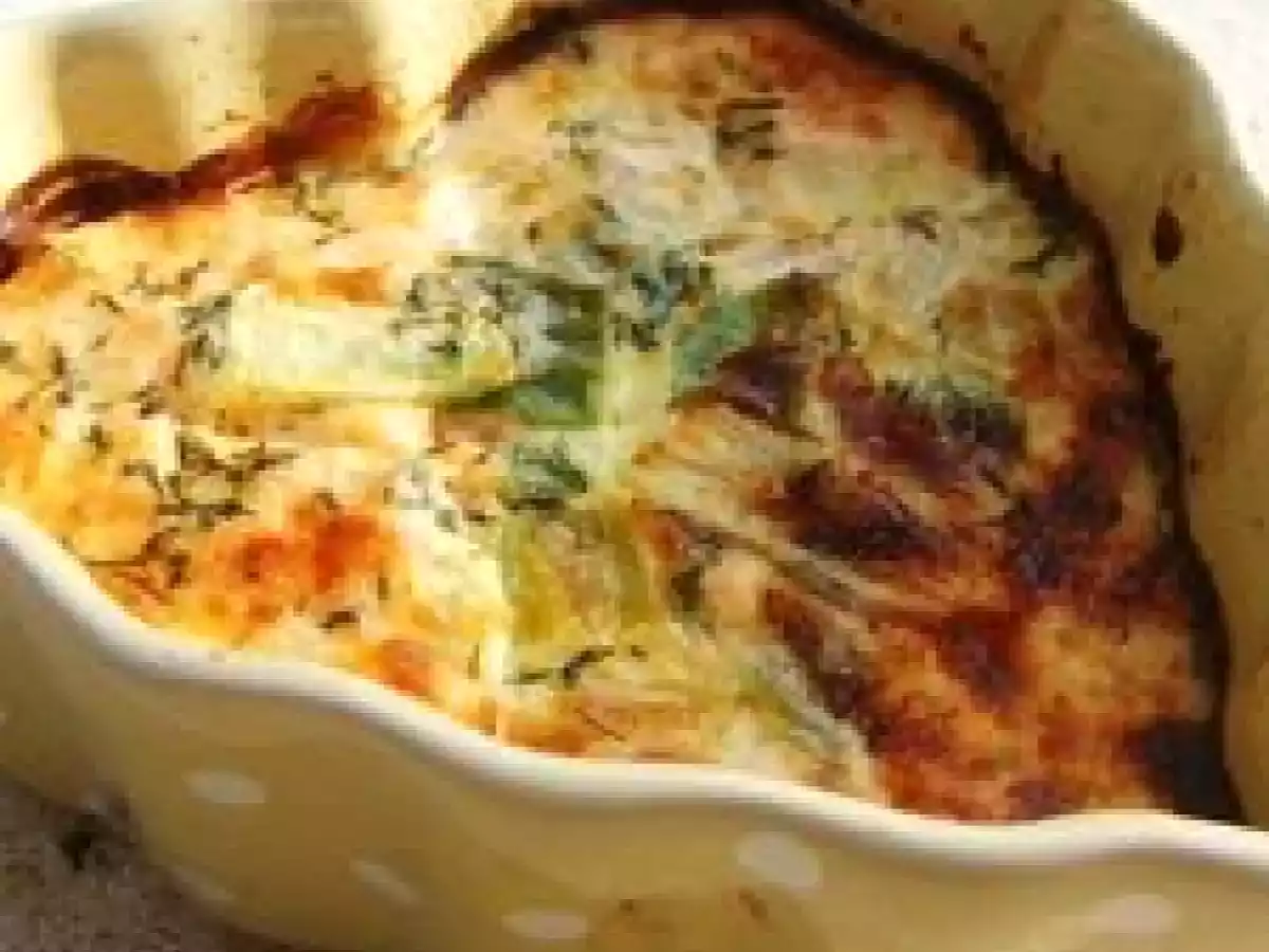 Clafoutis de saumon fumé et coeur de poireaux