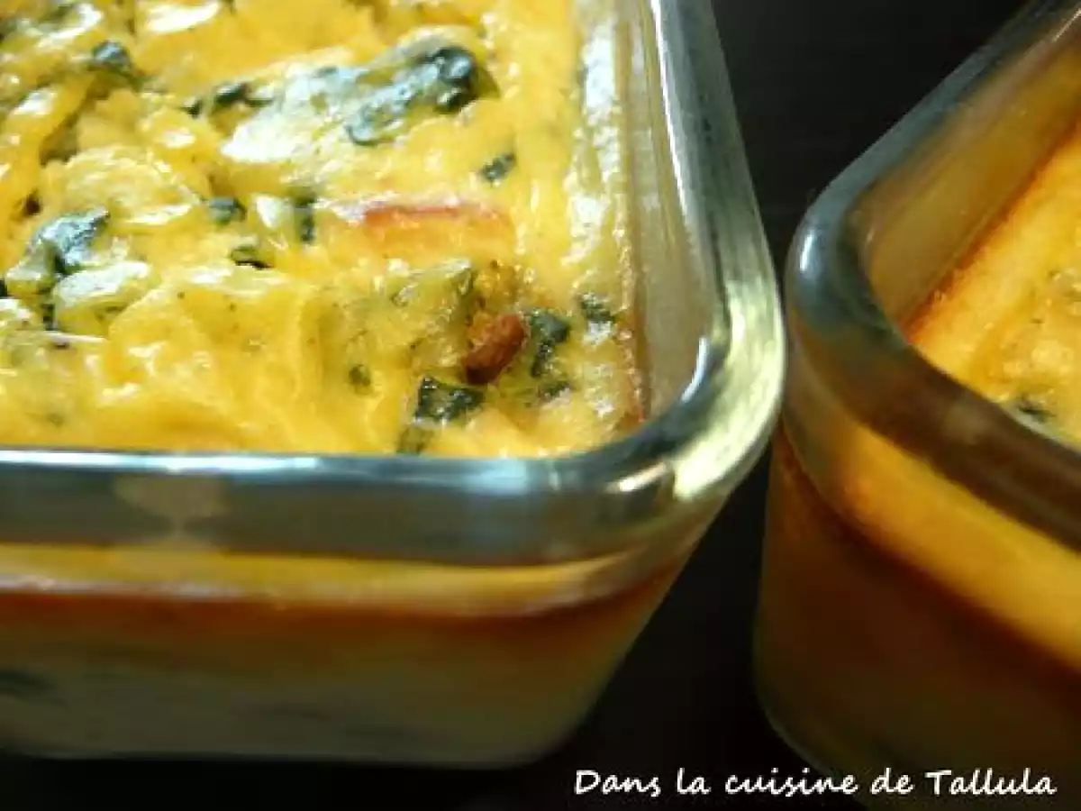 Clafoutis épinards et truite fumée