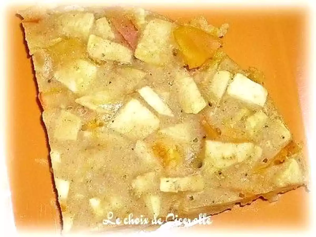 Clafoutis pomme-abricot, recette sans oeuf
