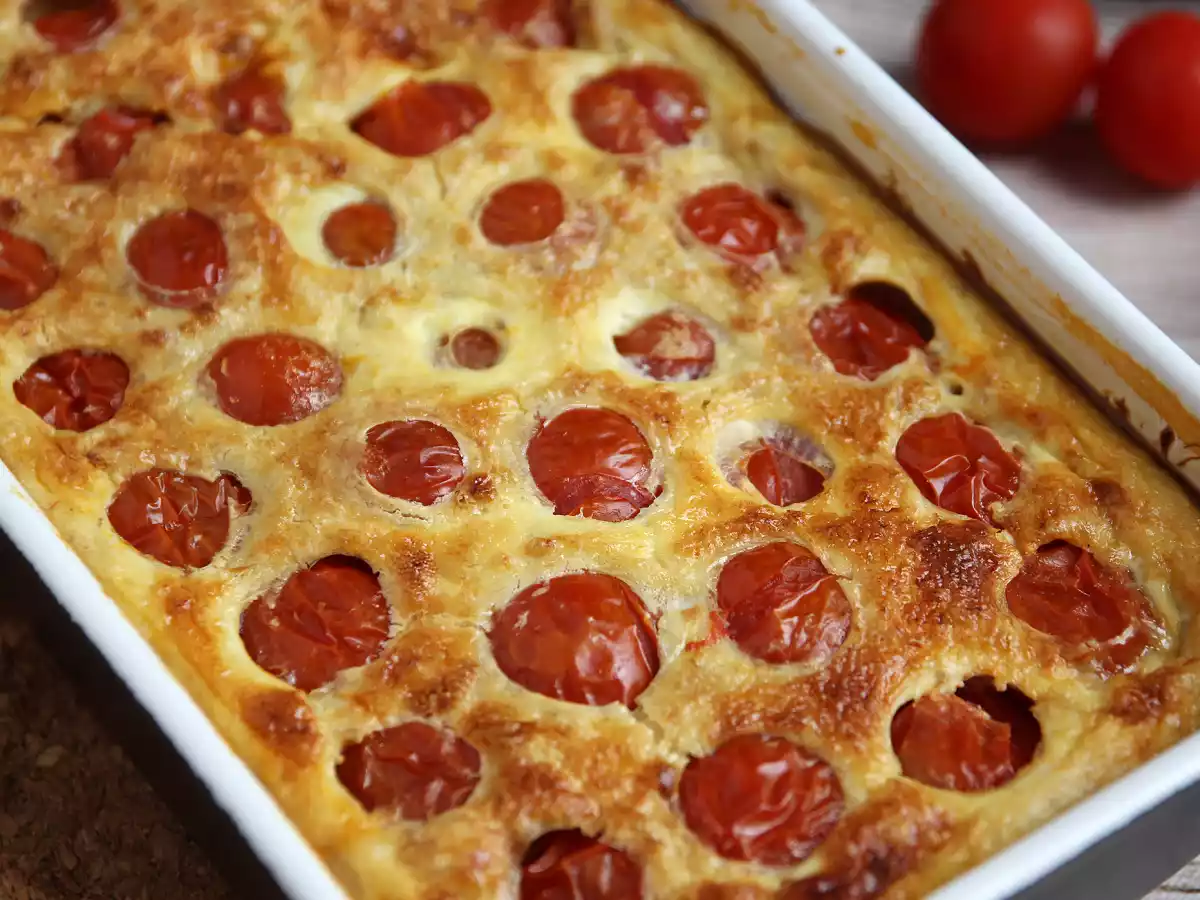Clafoutis salé aux tomates cerises et thon - photo 2