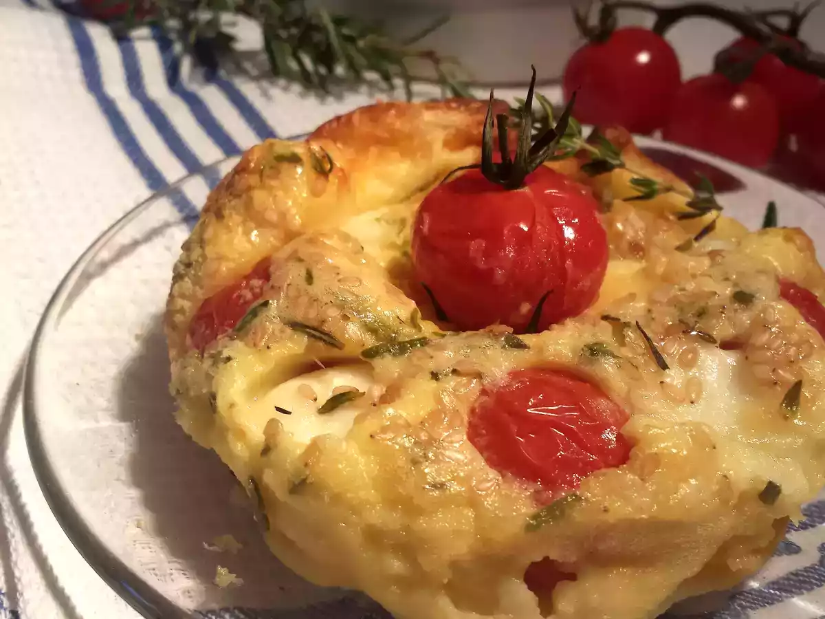 Clafoutis tomates cerises et mozzarella