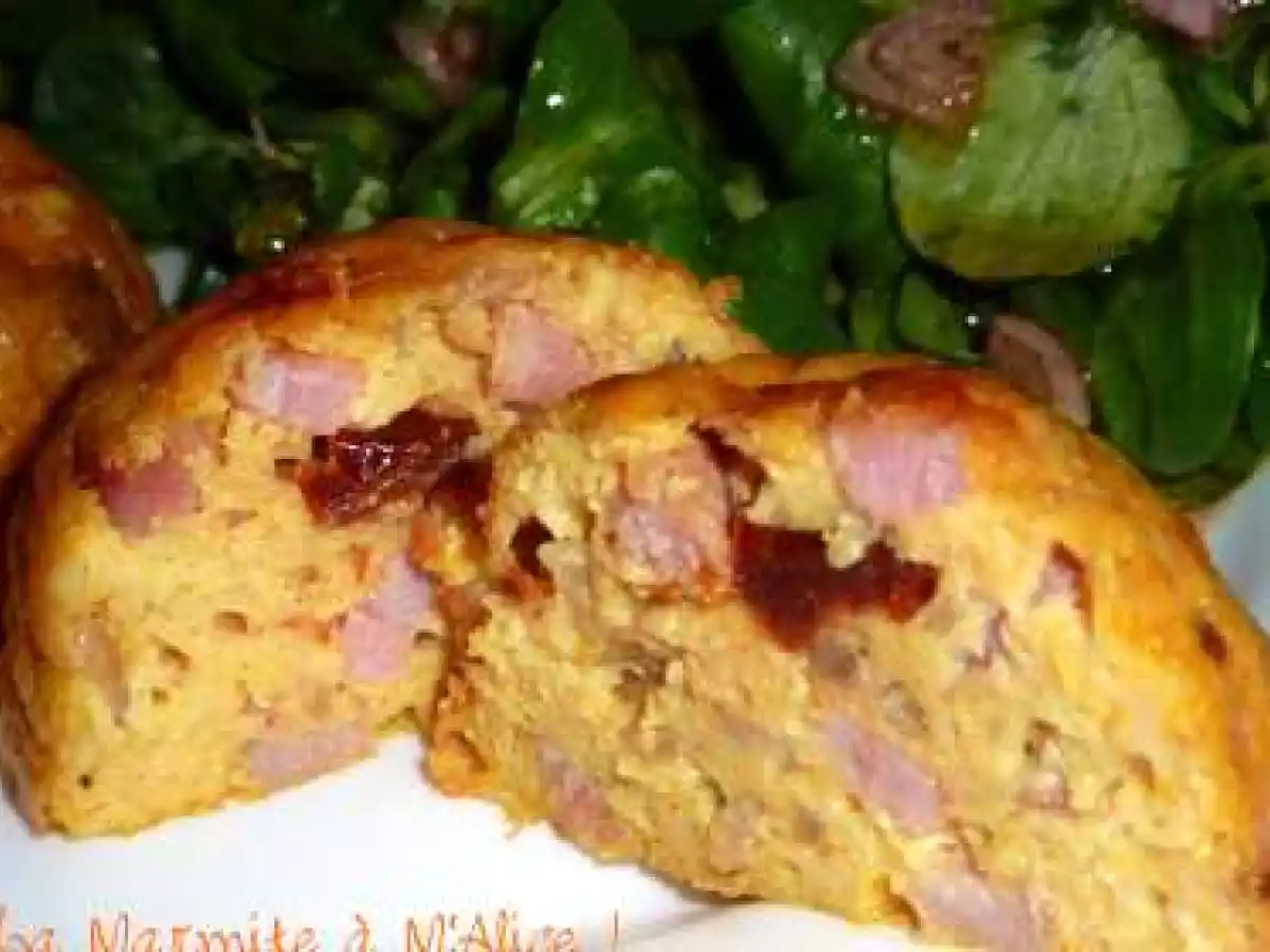 Clafoutis tomates séchées, lardons, oignons, curry