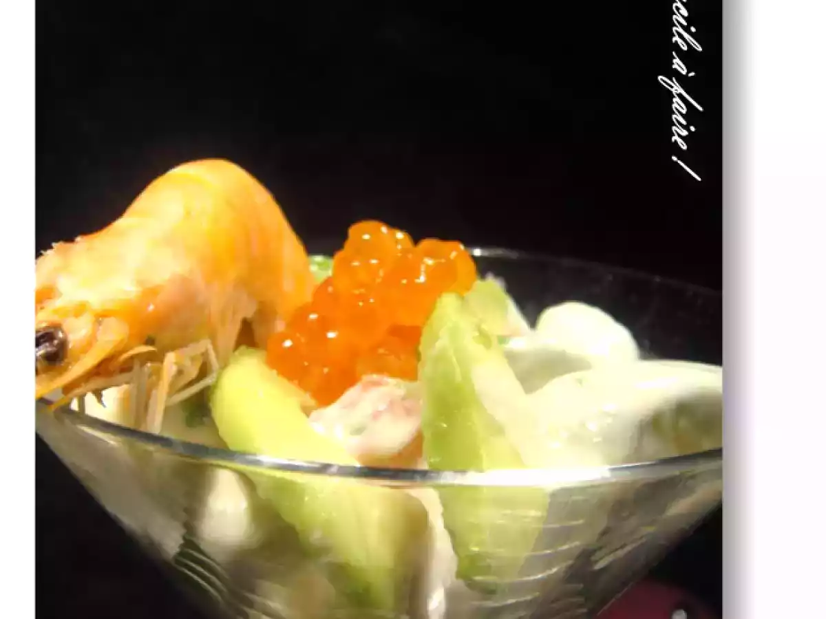 COCKTAIL CREVETTES AVOCAT PAMPLEMOUSSE