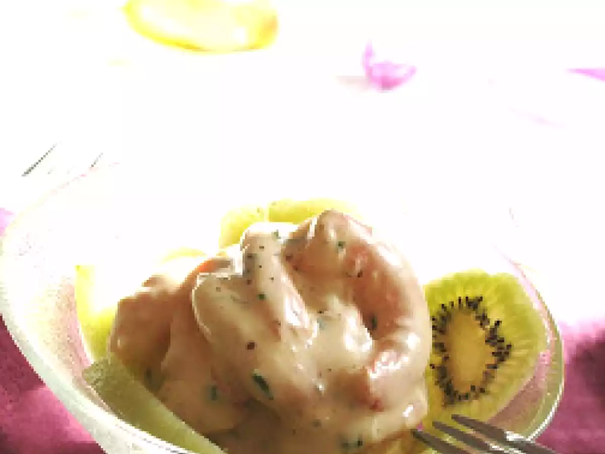 Cocktail de kiwis et crevettes