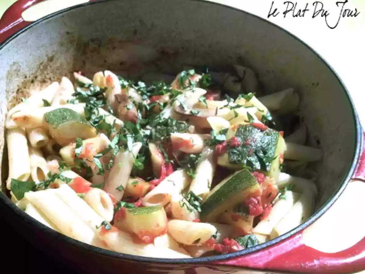 Cocotte de pâtes aux légumes du soleil