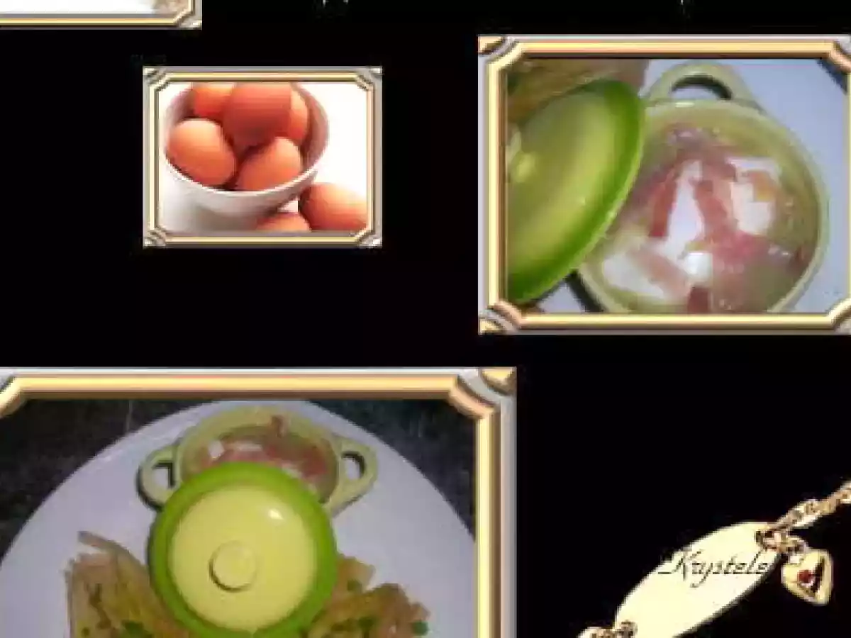 Cocotte oeuf poché sur un velouté de poireaux