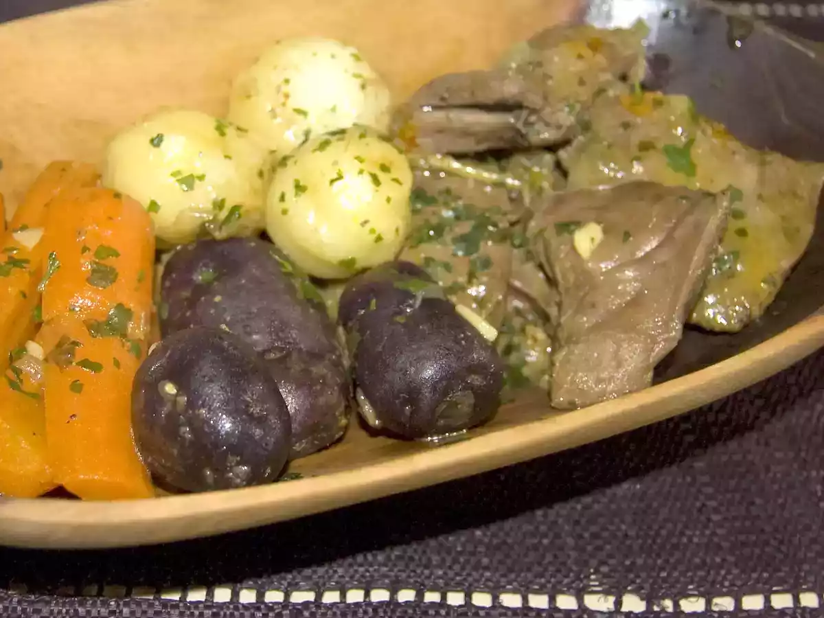 Coeurs d'agneau en navarin aux épices du sud.