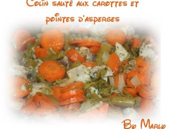 Colin sauté aux carottes et aux pointes d'asperges