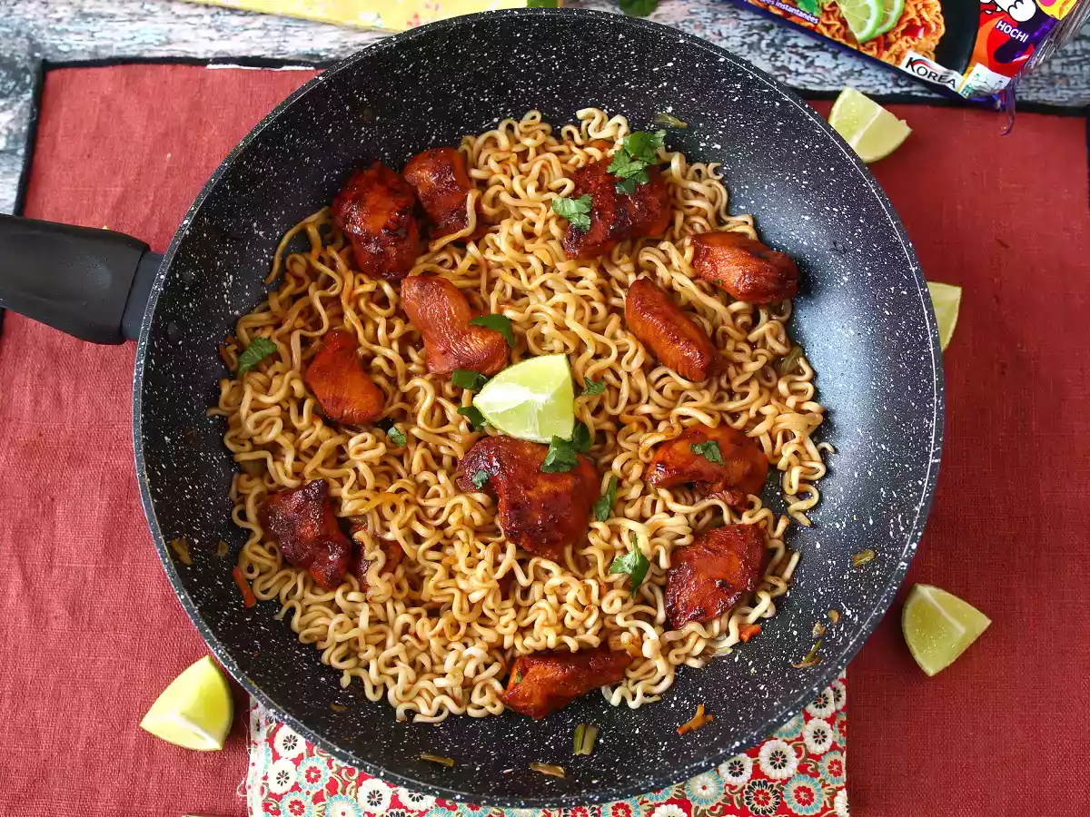 Comment cuisiner les nouilles buldak habanero lime, recette au poulet mariné! - photo 3