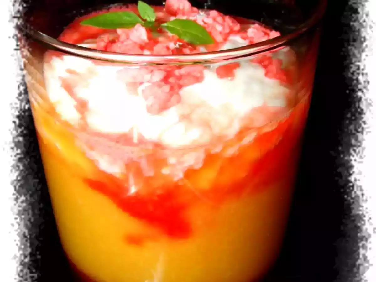 Compote de Pêches au mascarpone et sirop de fraises Tagada - photo 2