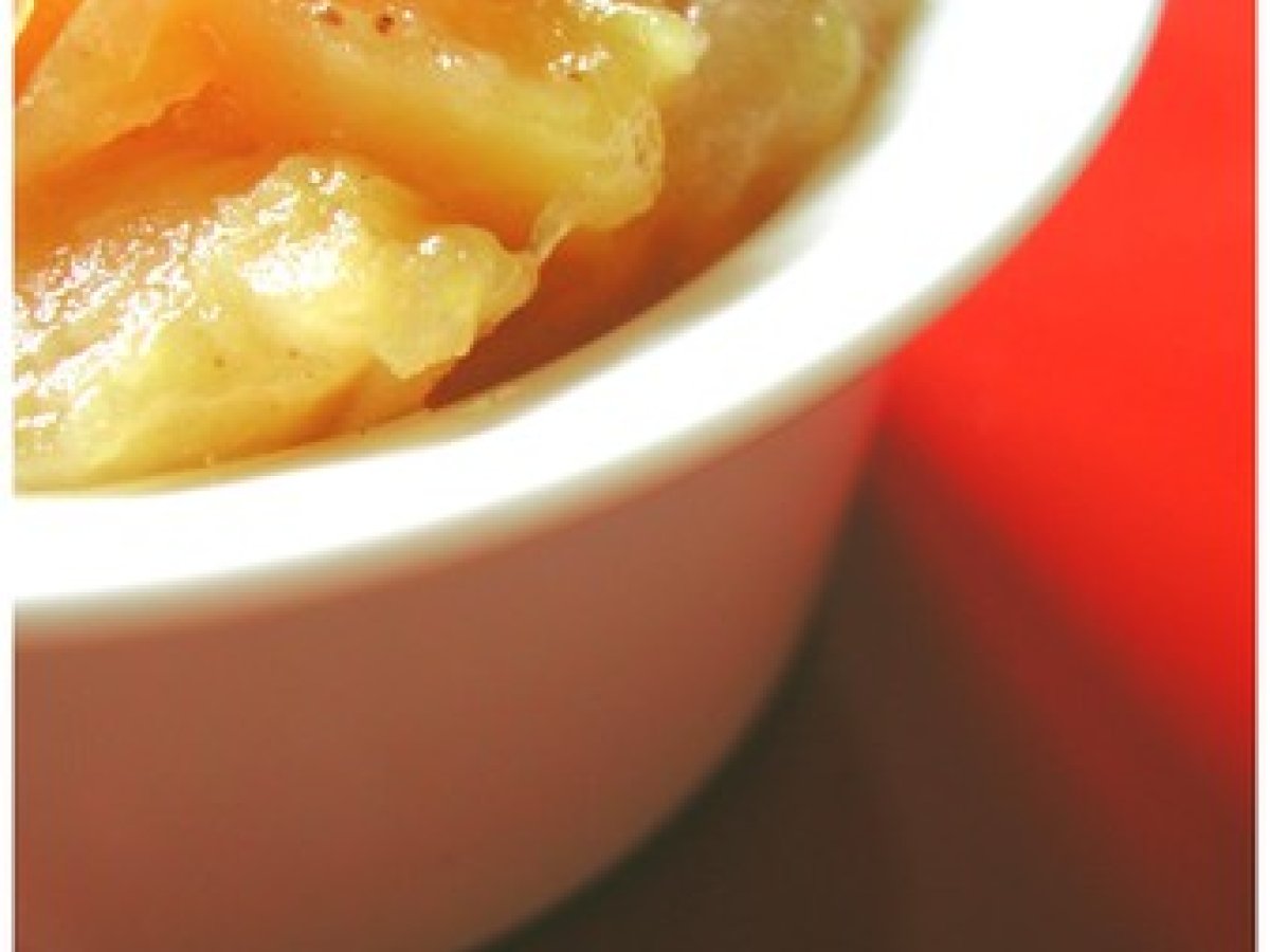 Compote legere de mangue, pomme, zeste de citron et vanille Recette