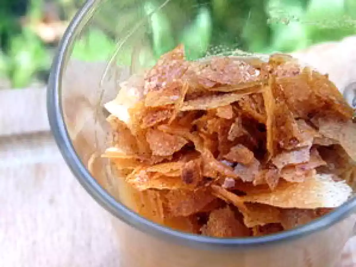 Compotée poire rhubarbe & crumble de feuilles de bricks - photo 2