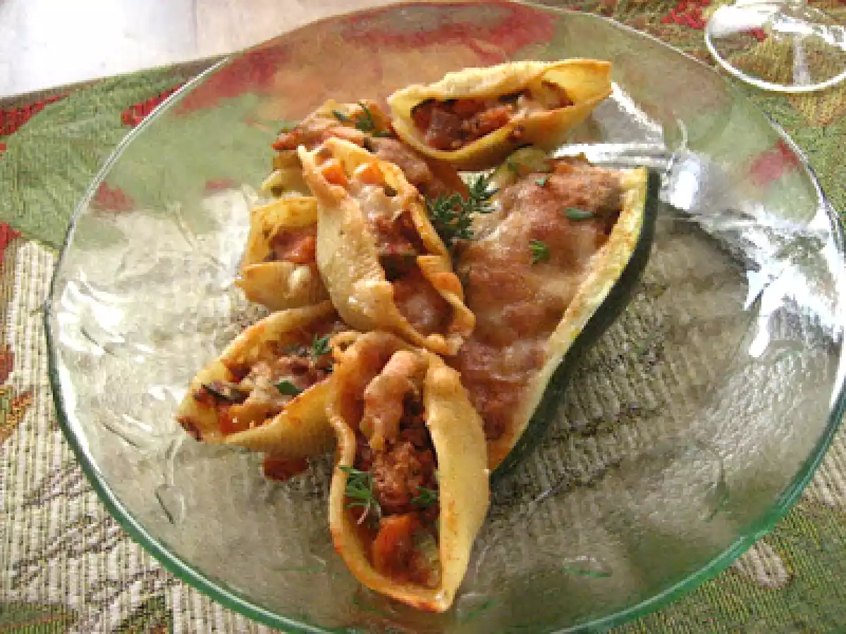 Conchiglie et courgettes farcies et sauce bolognaise à la mijoteuse - photo 3