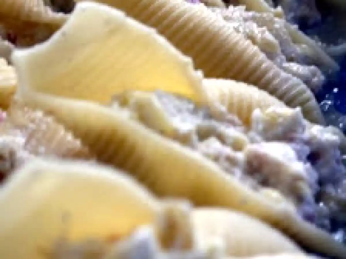 Conchiglies à la ricotta, au jambon et courgette