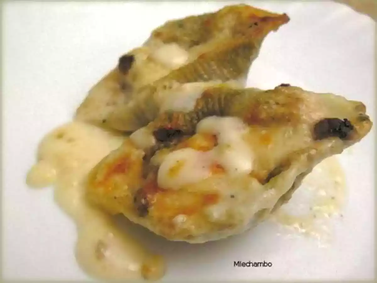 Conchiglioni farcis aux champignons, jambon et béchamel au Comté - photo 2