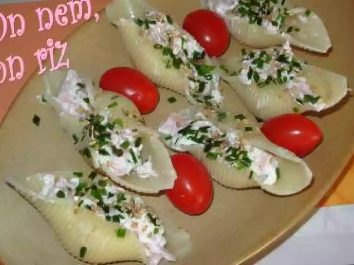 Conchoglioni farcis au jambon et au boursin