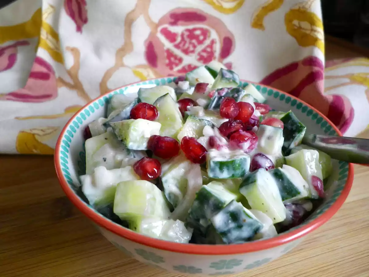 Concombre aux grains de grenade et fromage frais - photo 2