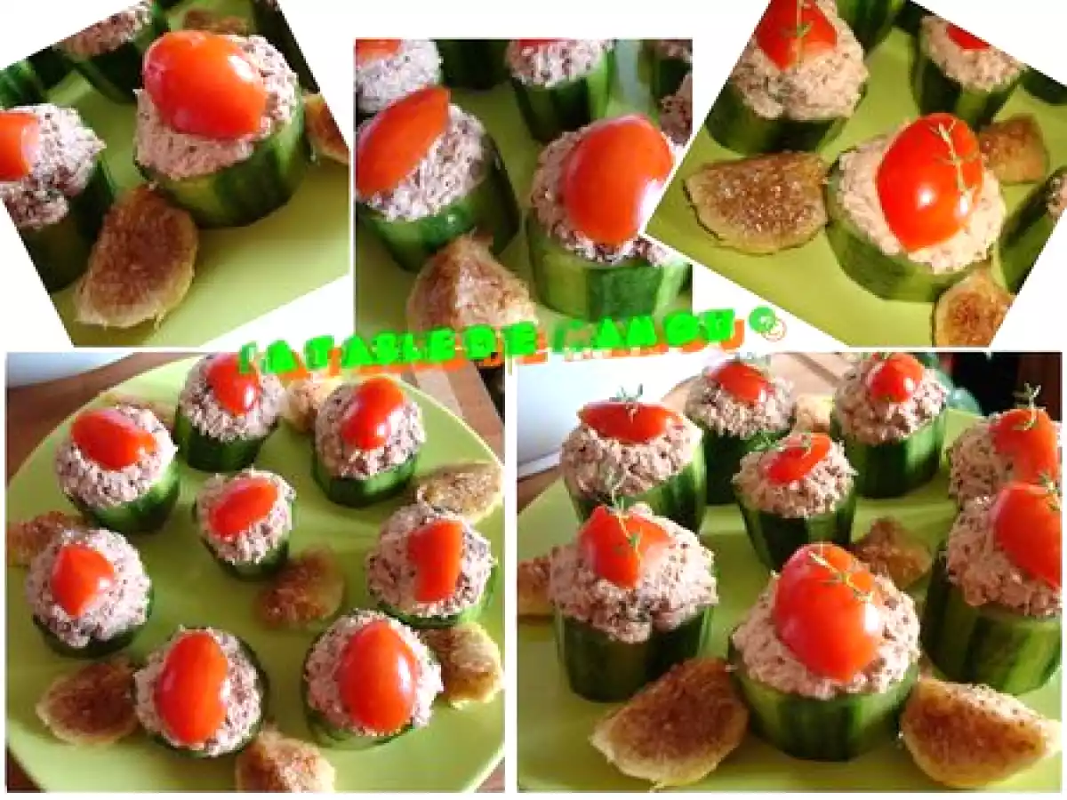 Concombre farci au crabe et au thon