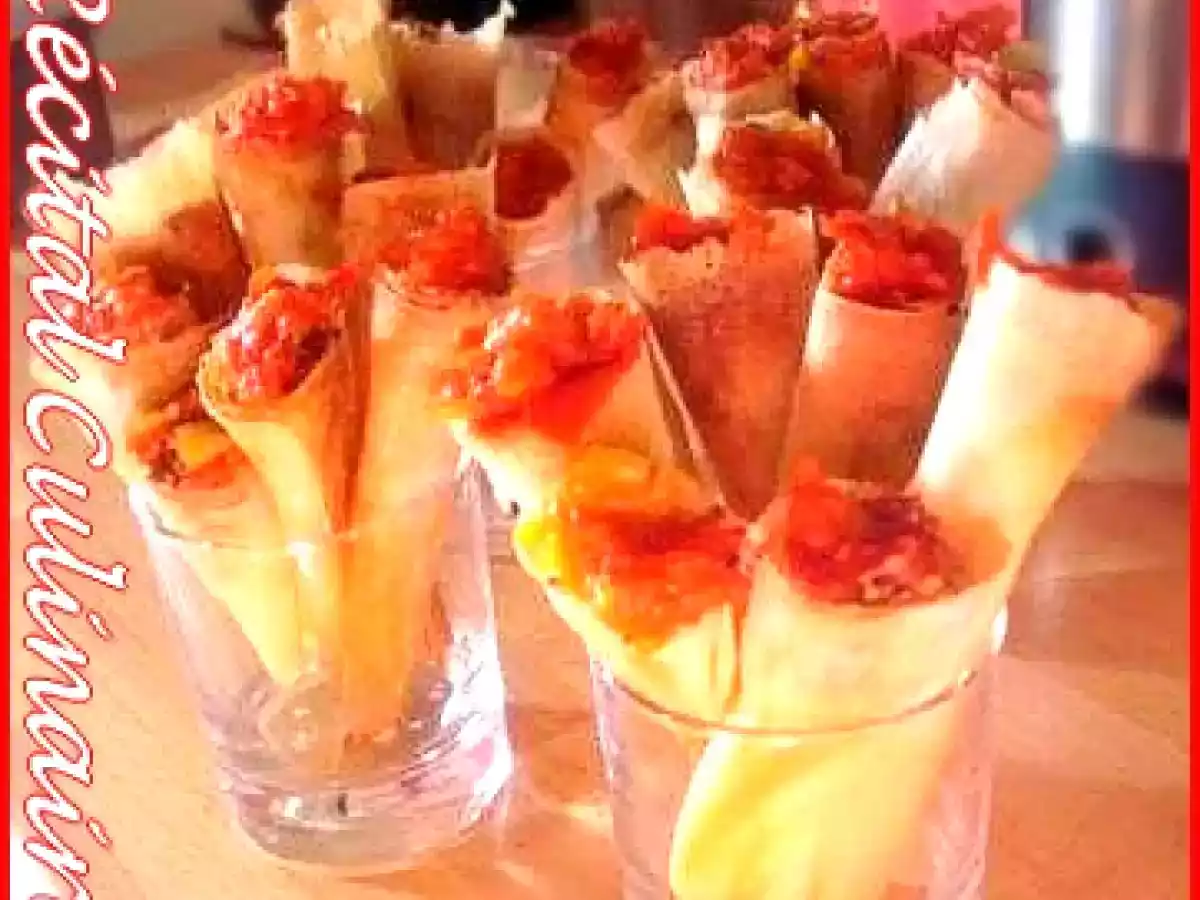 Cônes apéritifs aux légumes confits