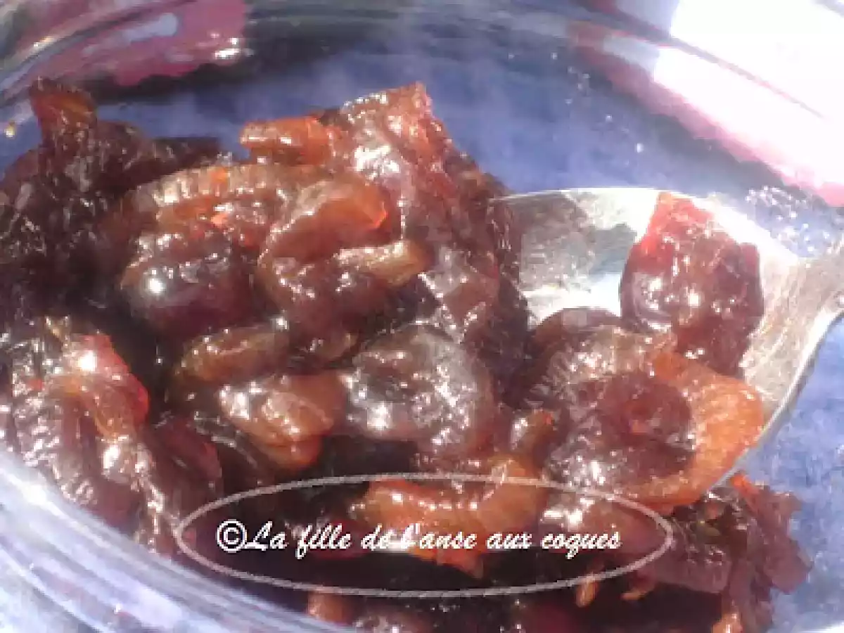 CONFIT D'OIGNONS ET CANNEBERGES AU VIN ROUGE