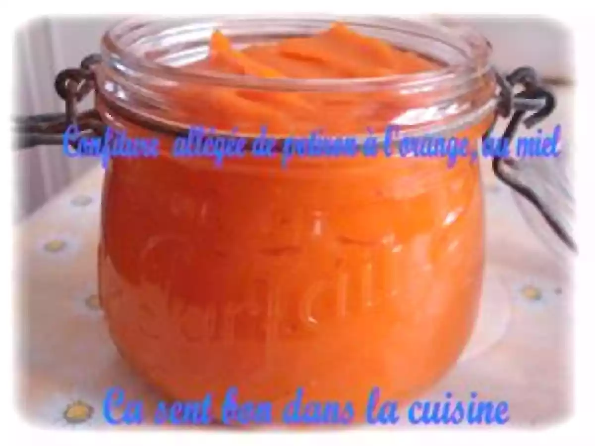 Confiture allégée de potiron à l'orange, au miel