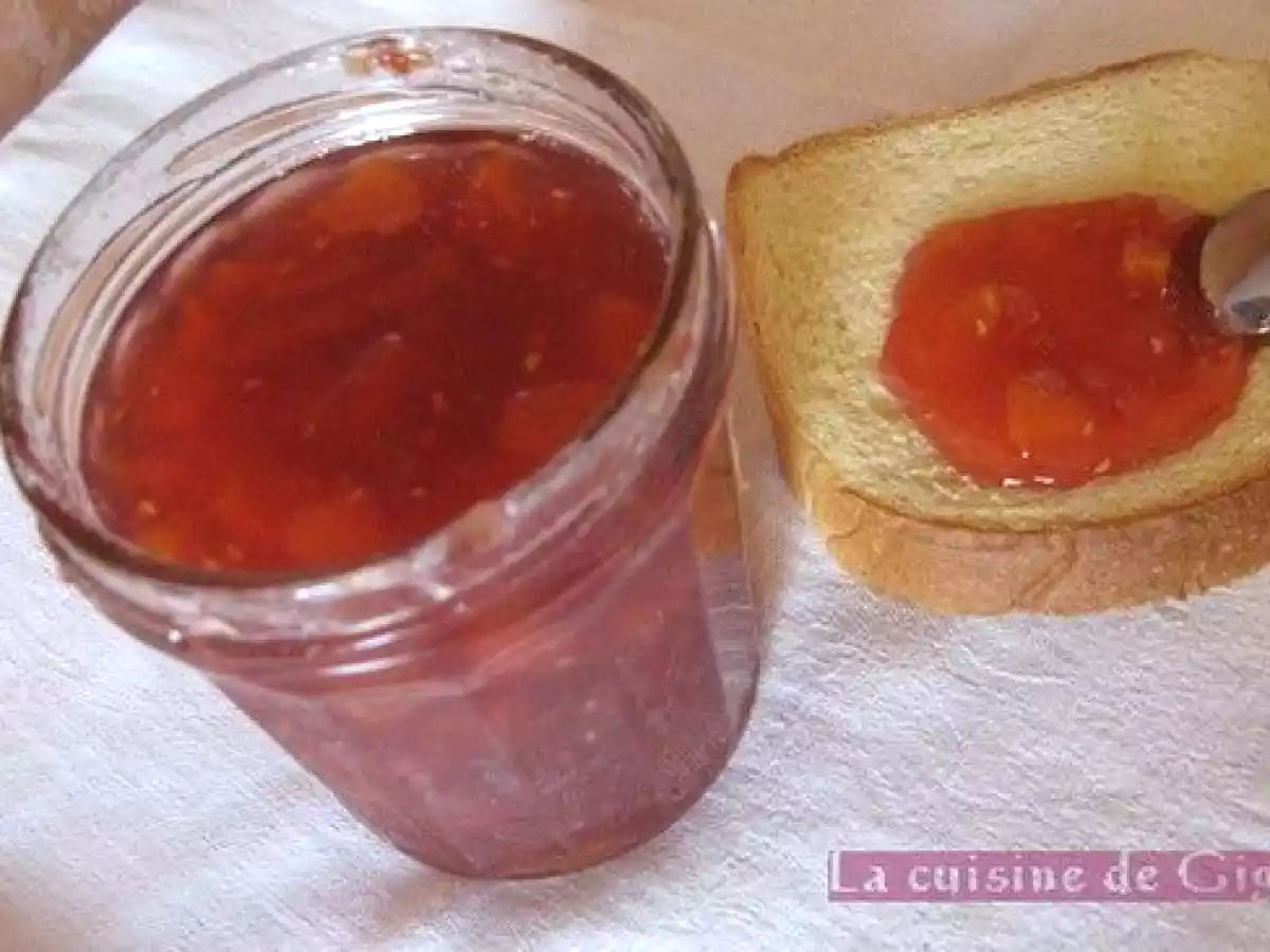 Confiture de pêches aux bananes et aux framboises - photo 2