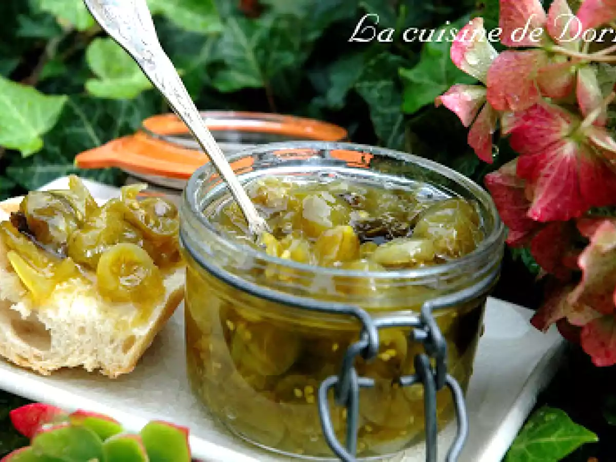 Confiture de tomates cerises vertes et verveine