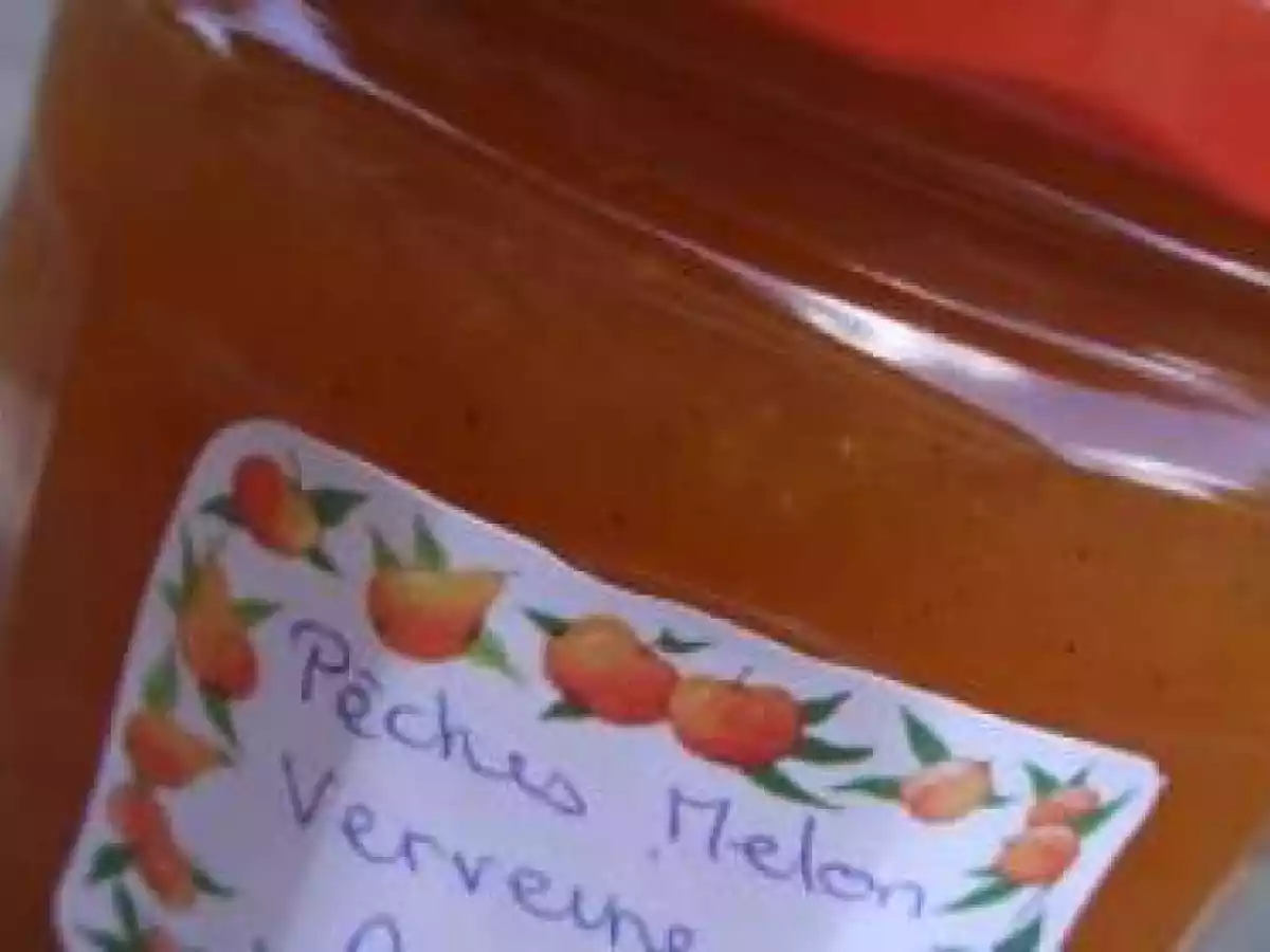 Confiture melon pêches et verveine