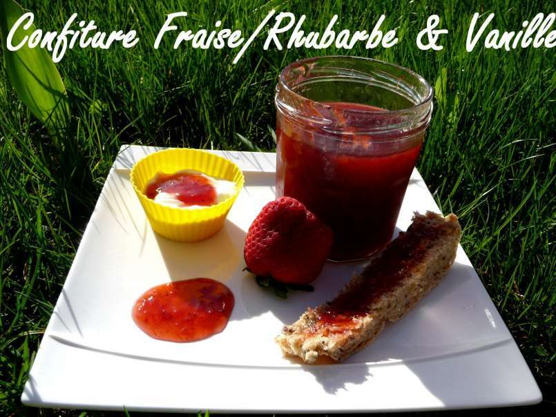 Confiture rhubarbe/fraise & vanille