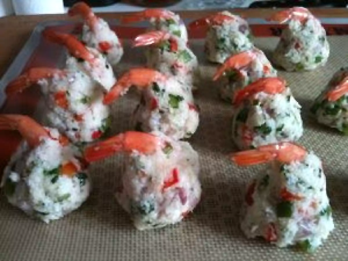 Congolais aux crevettes, aux poivrons et au piment