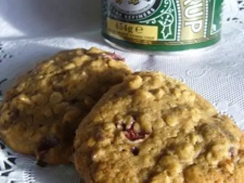 Cookies au Cranberries, Flocons 5 céréales et Golden syrup, photo 1