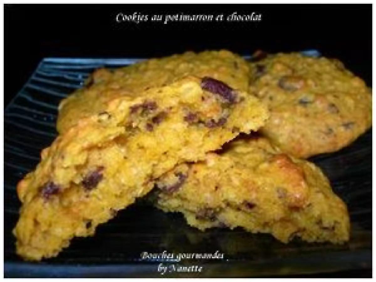 Cookies au potimarron, au chocolat et aux flocons d'avoine